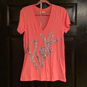 PINK Victoria's Secret Tops - Victoria’s Secret PINK Sequin T-shirt PINK Victoria's Secret Tops - Victoria’s Secret PINK Sequin T-shirt